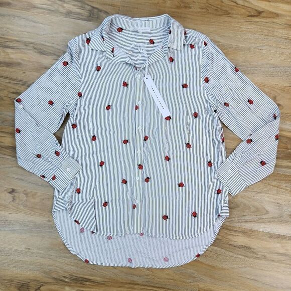 ☔️🔸️NWT Jane & Delancey Striped Ladybug Adjustable Long Sleeve Top Small - Picture 1 of 10